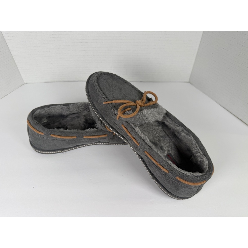 Skechers Slippers Womens 8 Gray Cali Memory Foam Faux Fur Moccasins